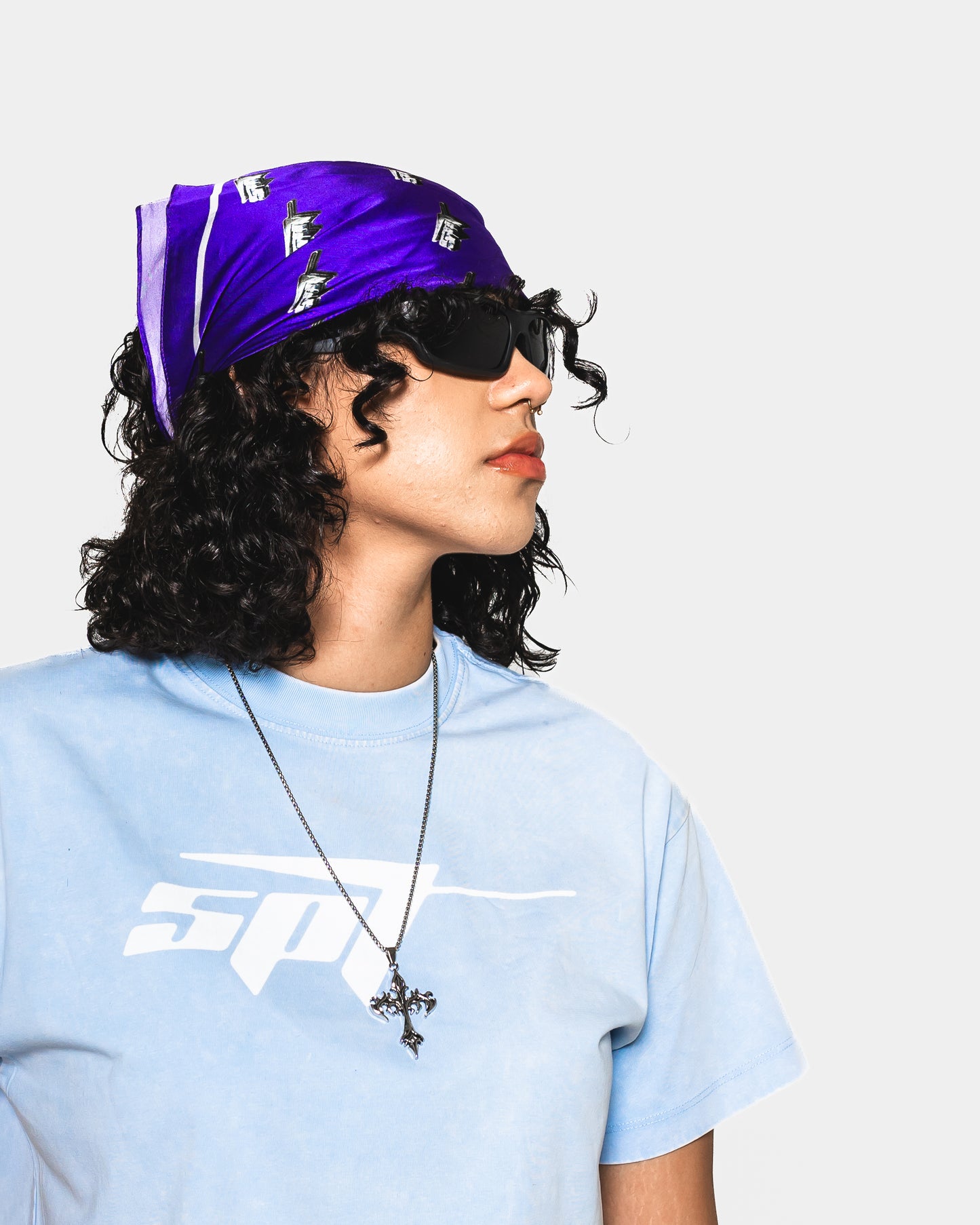 CLASSIC LOGO CROP TOP - WASHED BABY BLUE